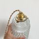 Pair of vintage molded pressed glass pendant lights