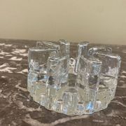 Designer candle holder in thick glass