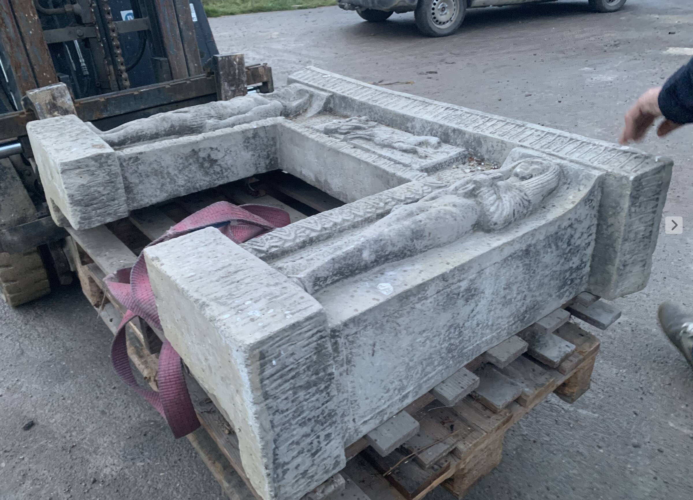 Monumental stone fireplace