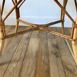 Table basse en rotin et bambou années 60