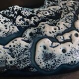 Cut ceramic centerpiece by vallauris fat lava sea foam 55 cm