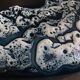 Cut ceramic centerpiece by vallauris fat lava sea foam 55 cm