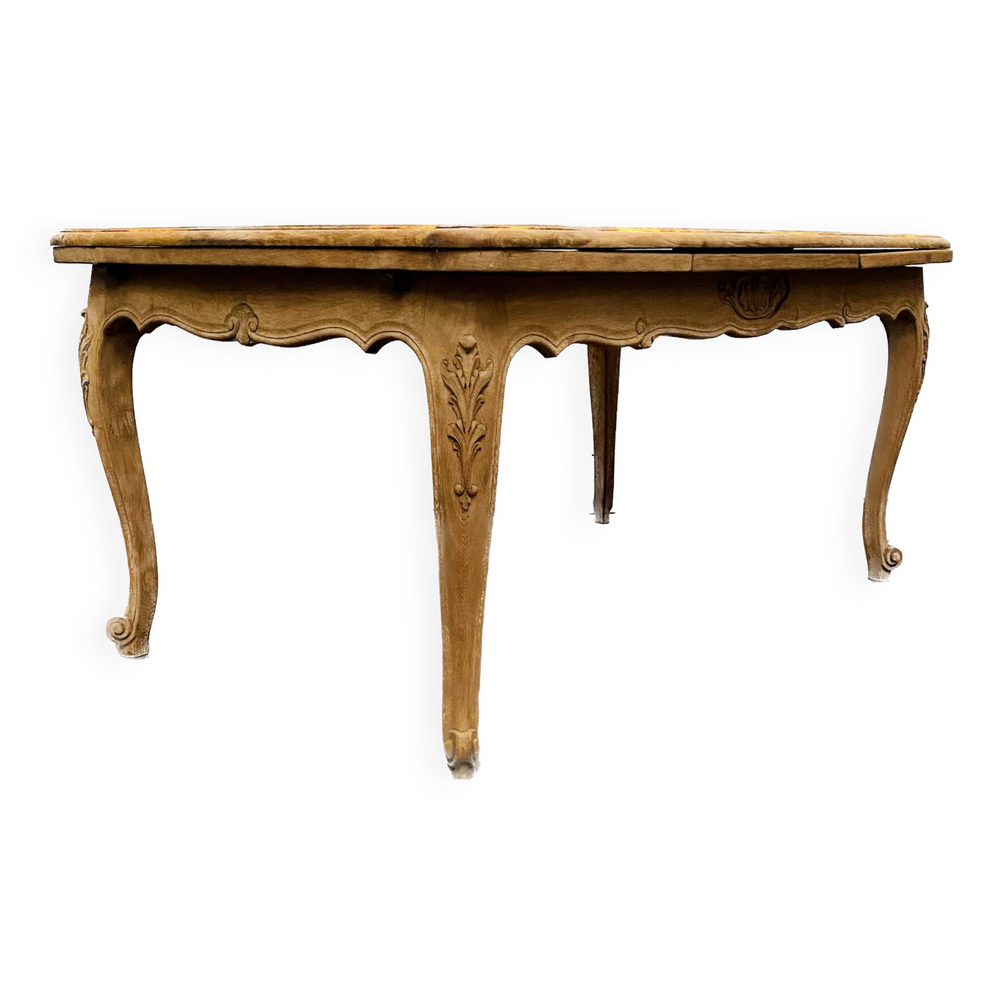 Regency style dining table in veneer and solid oak 20th century