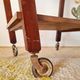 Vintage wooden and metal side table | Retro rolling cart
