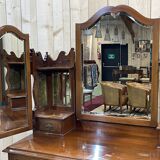 English walnut dressing table chest of drawers - early XXth