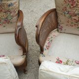 Pair of armchairs in walnut 1930