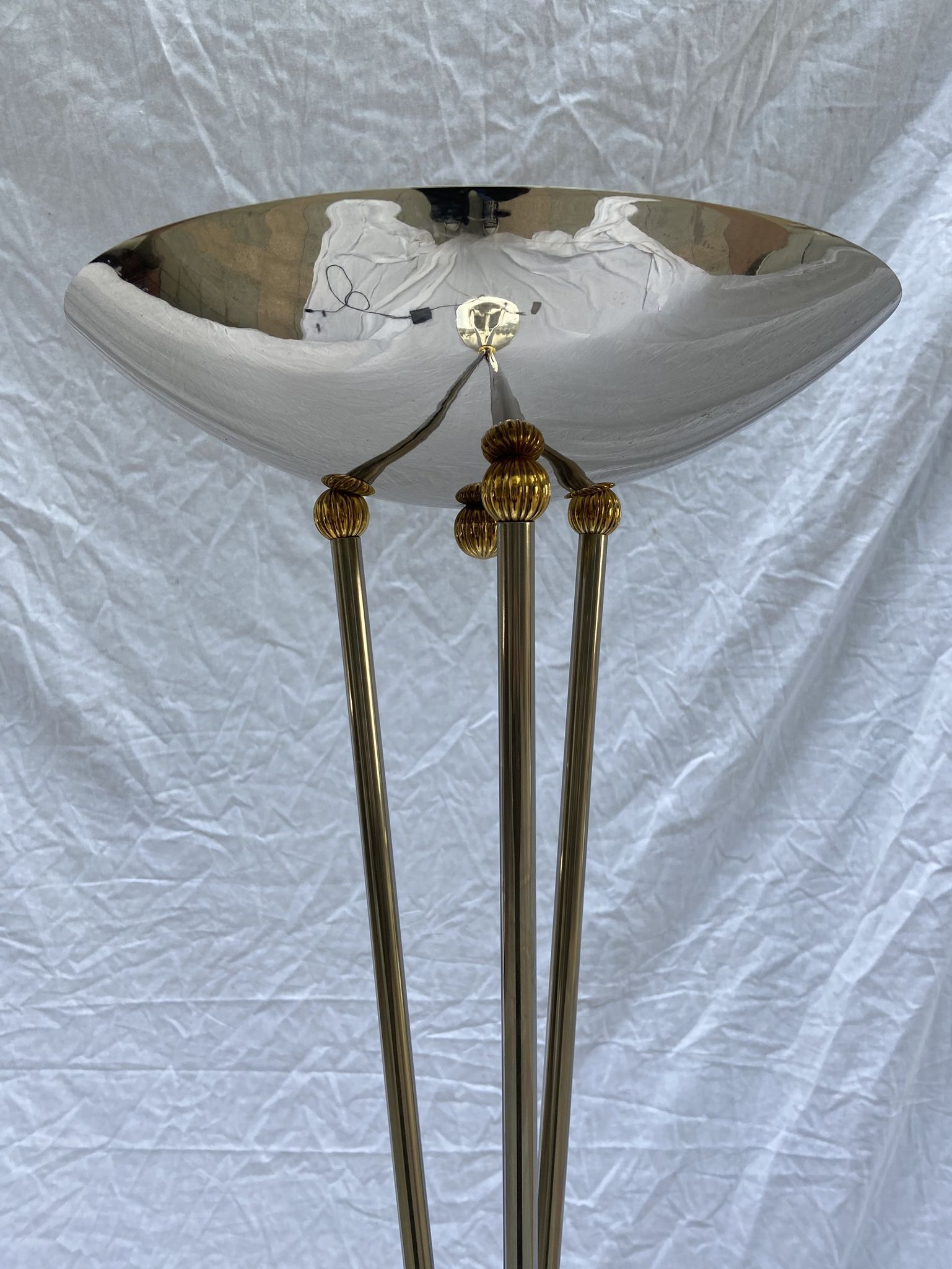 Italian stainless steel lamp - 1980