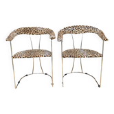 Pair of Leopard printed armchairs