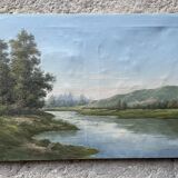 Painting, landscape signed E. Pirson 1969