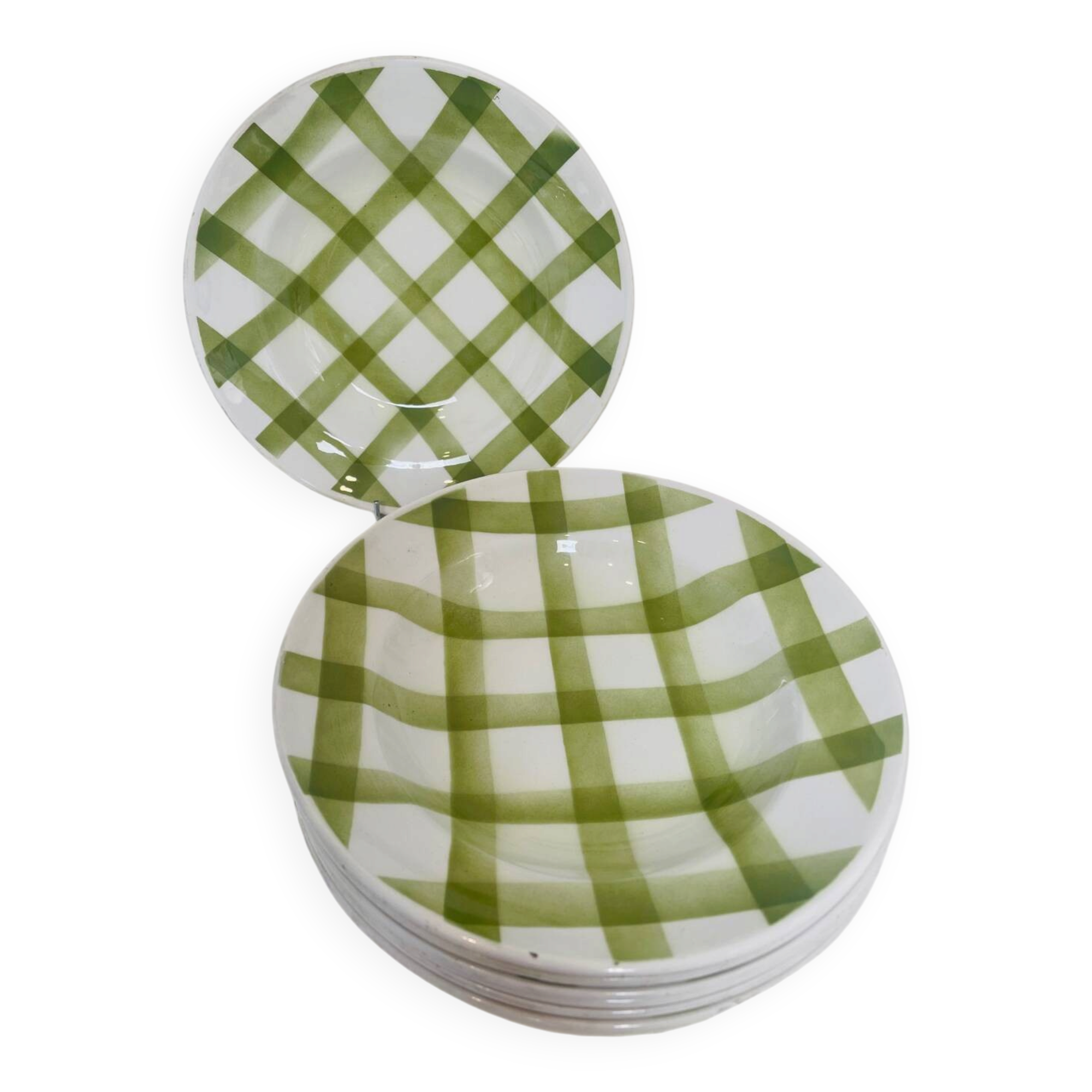 Lot de 7 assiettes creuses Moulin des Loups Orchies