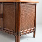 Buffet / Enfilade bois et rotin 1960 / 1970 vintage