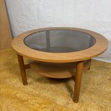 Mid-Century Retro Vintage Round Coffee Table by Schreiber 1960–1970