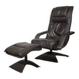 Design Leather Lounge Chair including Ottoman from the 1990s