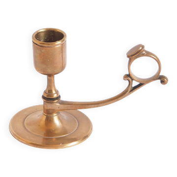Copper-plated brass hand candle holder