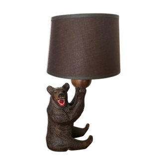Lampe ours en bois forêt noir travail artisanal