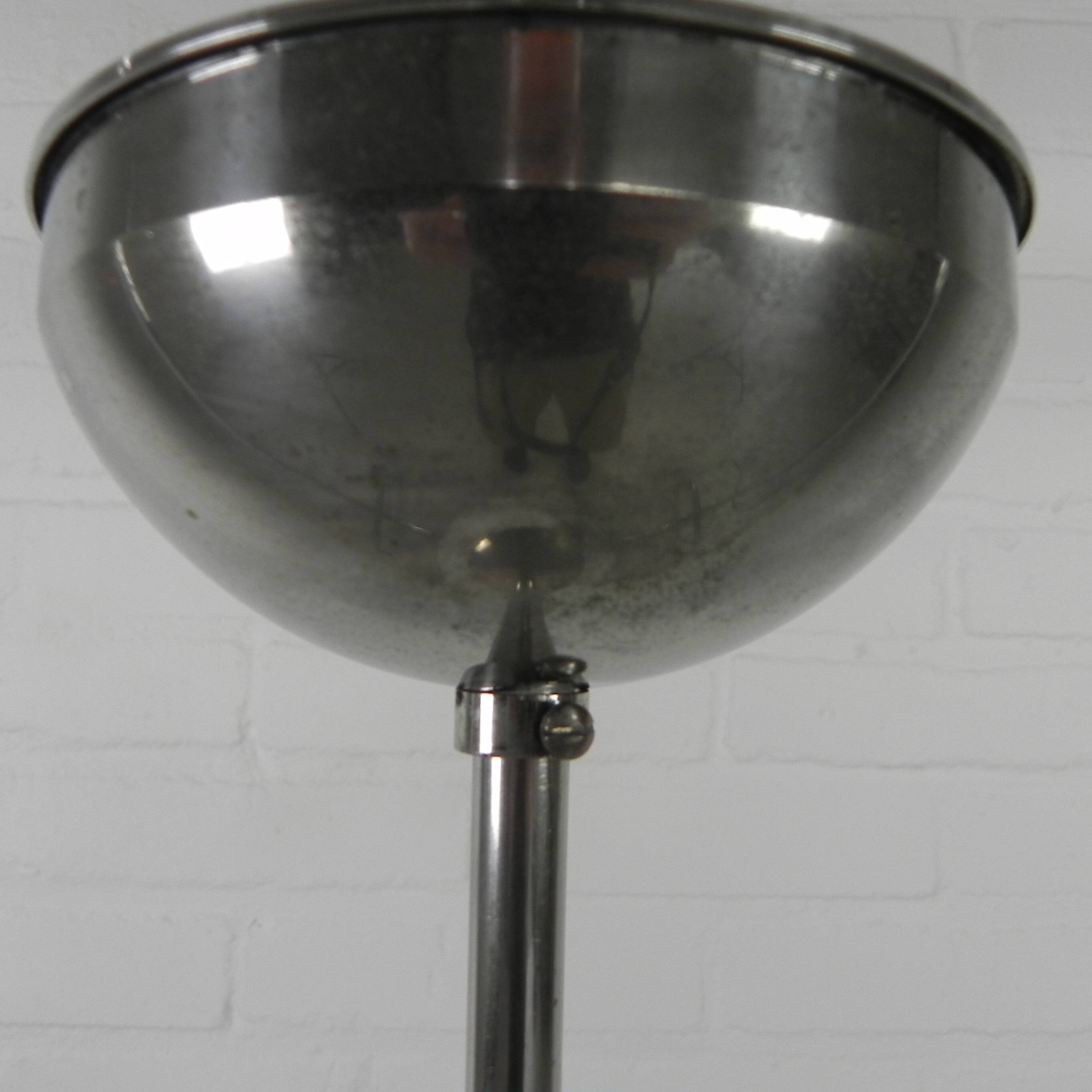 Old school lamp with large glass ball in opal glass, 1930s