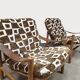 Vintage Swedish 'Junker' easy chairs Bror Boije Dux 'Safari style'