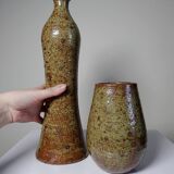 2 vases en grès pyrité, années 60
