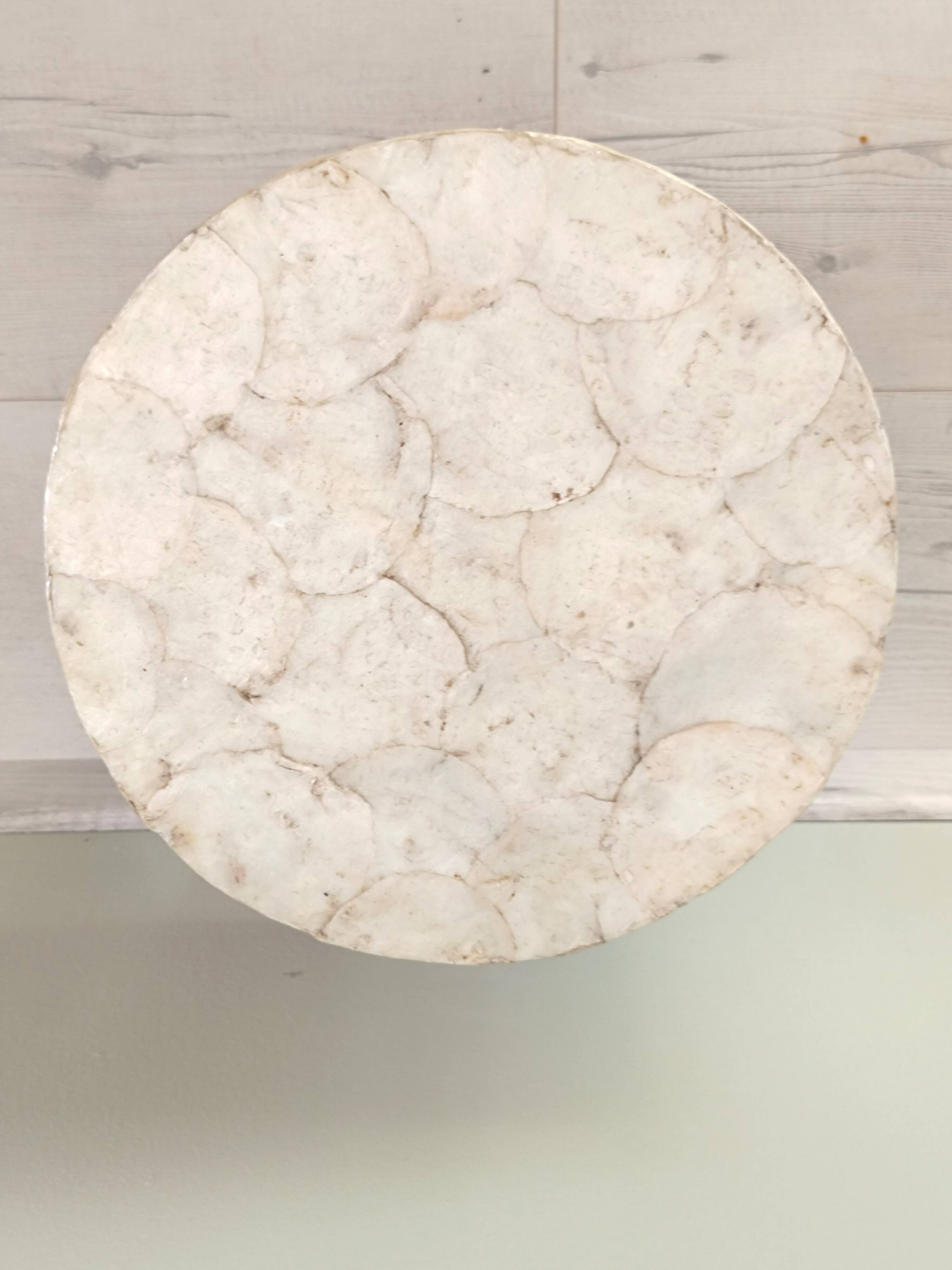 Capiz Tripod Round Stool