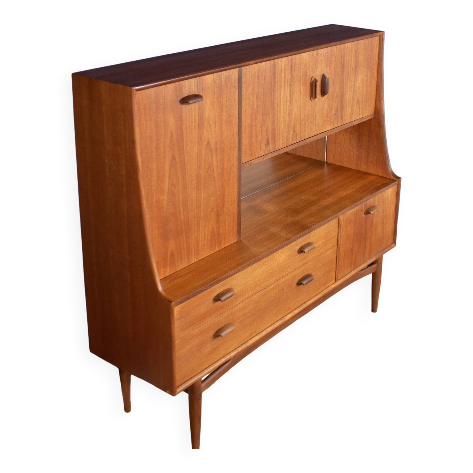 Retro Teak 1960s Long G Plan Scandi Mid Century High Sideboard