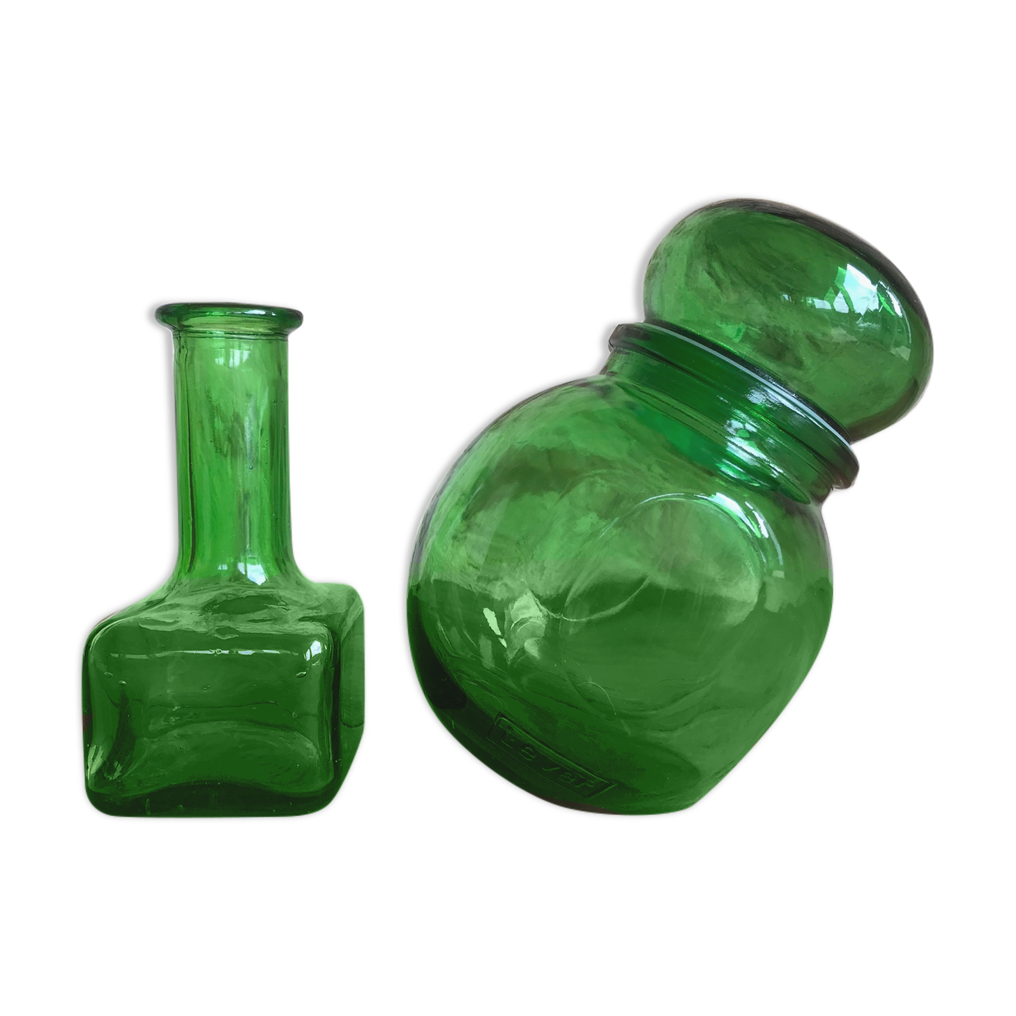 Green Jar Lever and bottle
