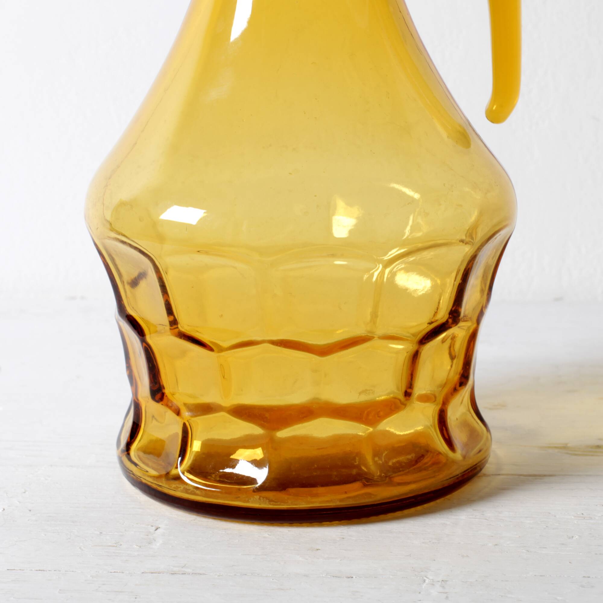 Rare Vintage Designer Italian Amber Glass Pitcher / Mid-century Jug / Italy