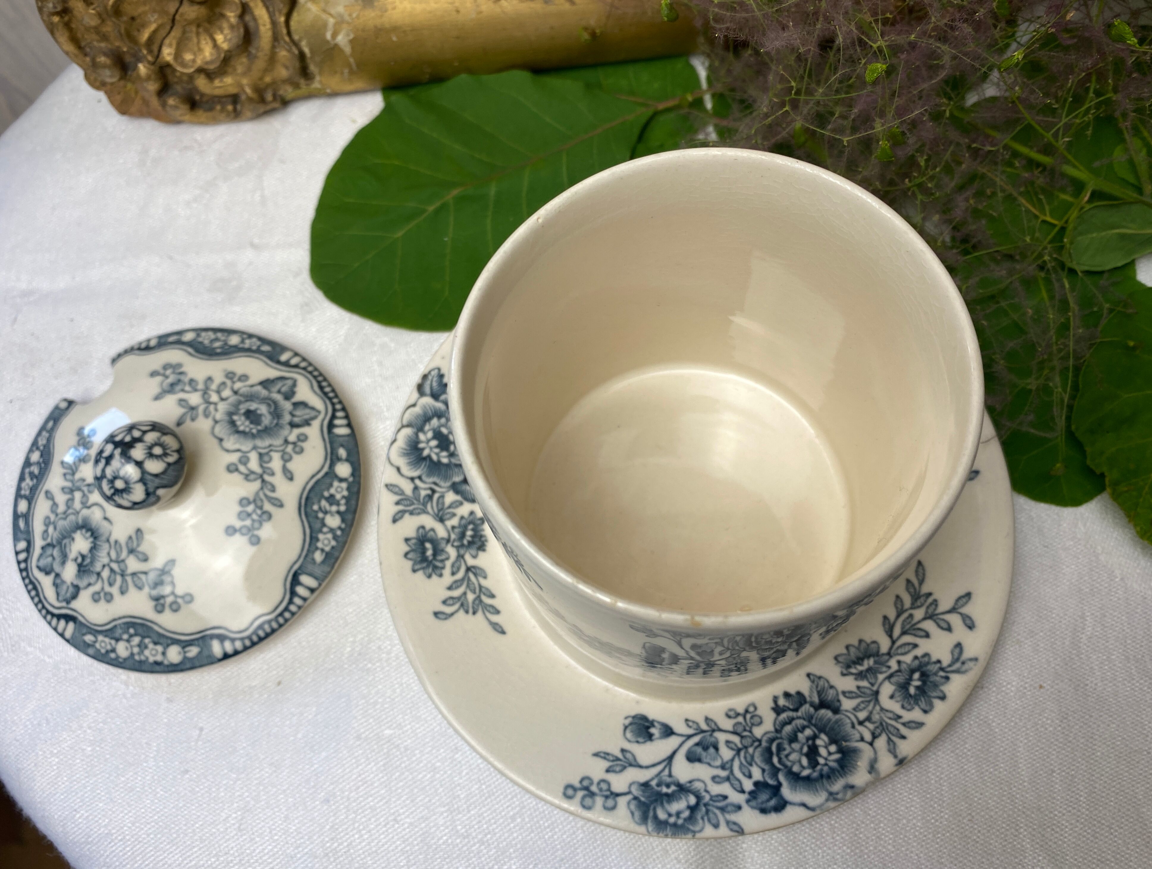 English earthenware jam stamped "Crown Ducal" old Bristol model