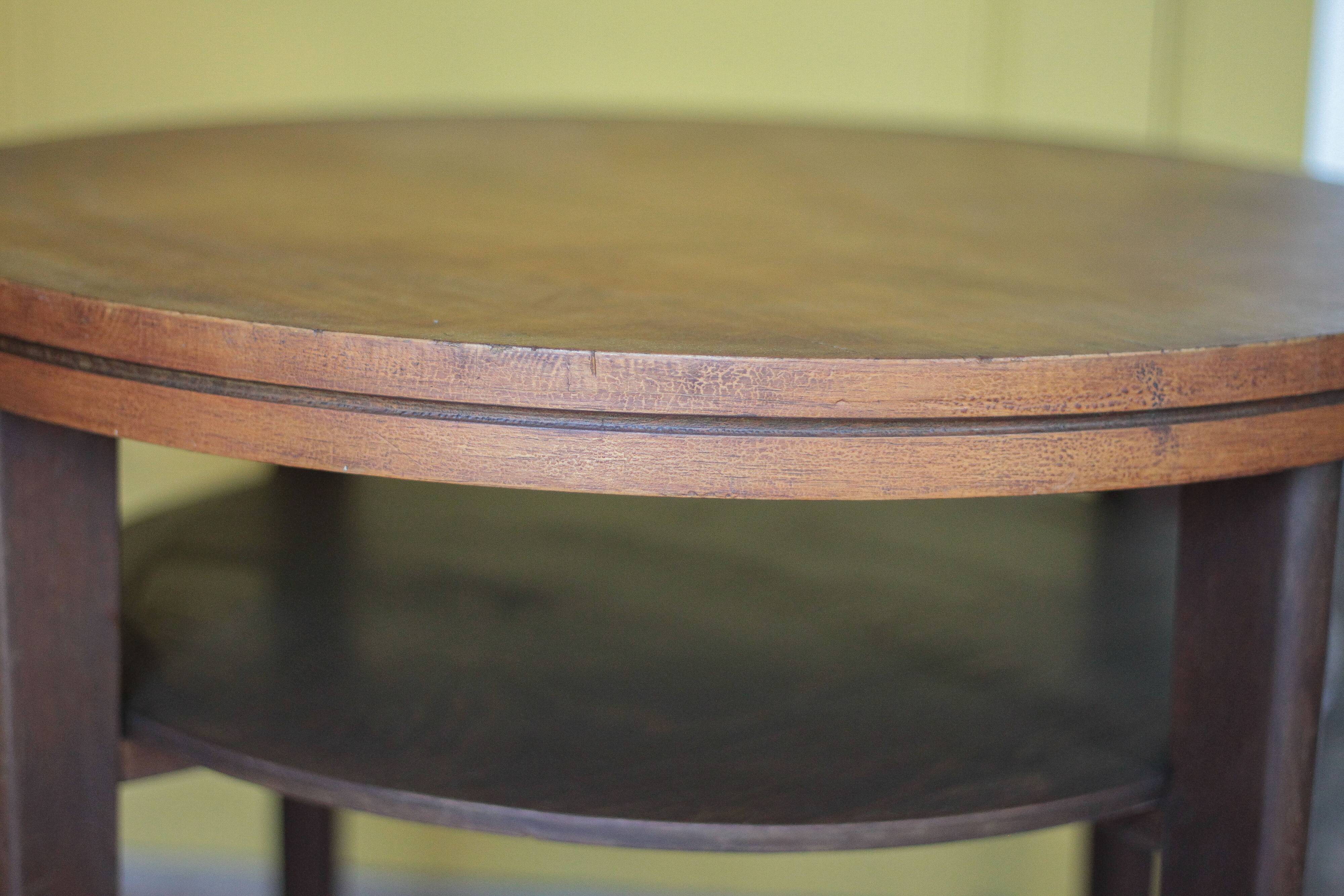 Vintage table, wooden table, two-tier table, living room table, side table.