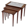 Rosewood nesting tables with ceramic tiles, Denmark, 1960s, set of 3