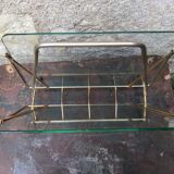 Glass and gold metal magazine door