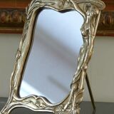 Table mirror Art Nouveau style in solid bronze 20x26cm