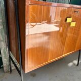 High modernist buffet in mahogany and metal