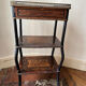 Napoleon III marquetry tiered table — rosewood, brass gallery,