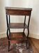 Napoleon III marquetry tiered table — rosewood, brass gallery,