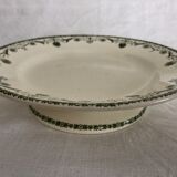 Dish on piedouche earthenware, vintage BHV crockery