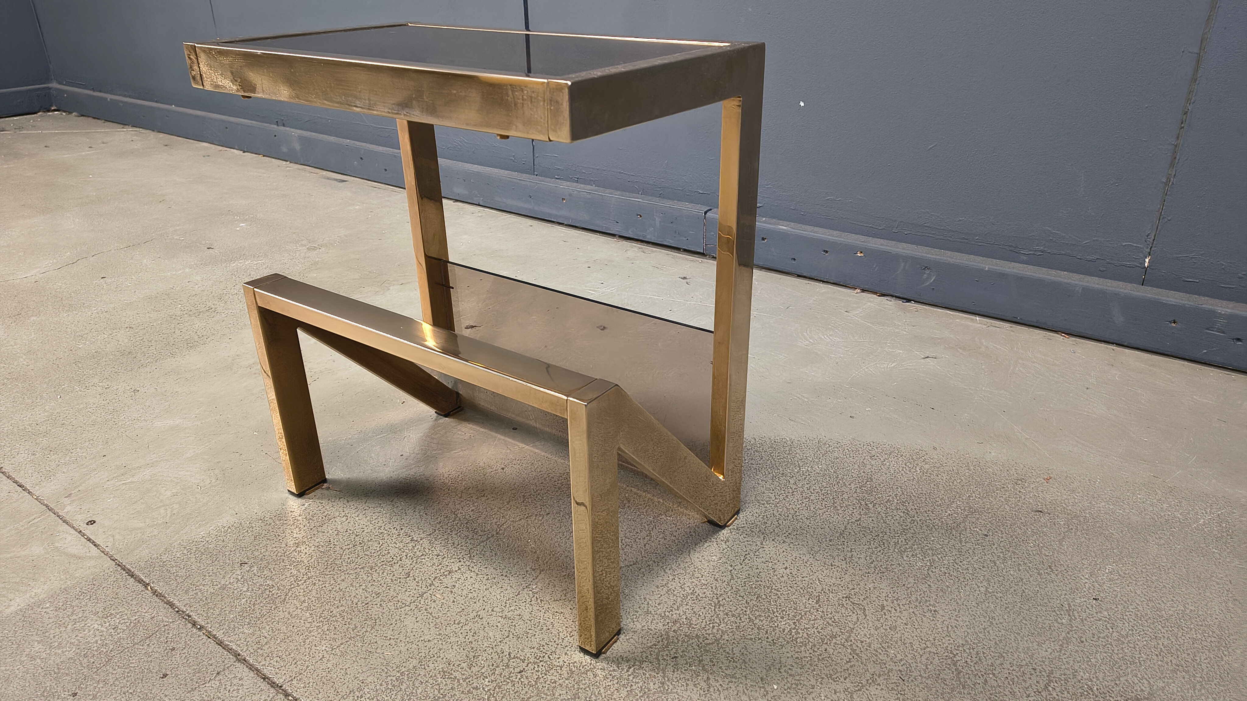 Brass magazine rack by Belgochrom, 1970s