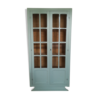 Glazed Parisian wardrobe, green water vintage wardrobe
