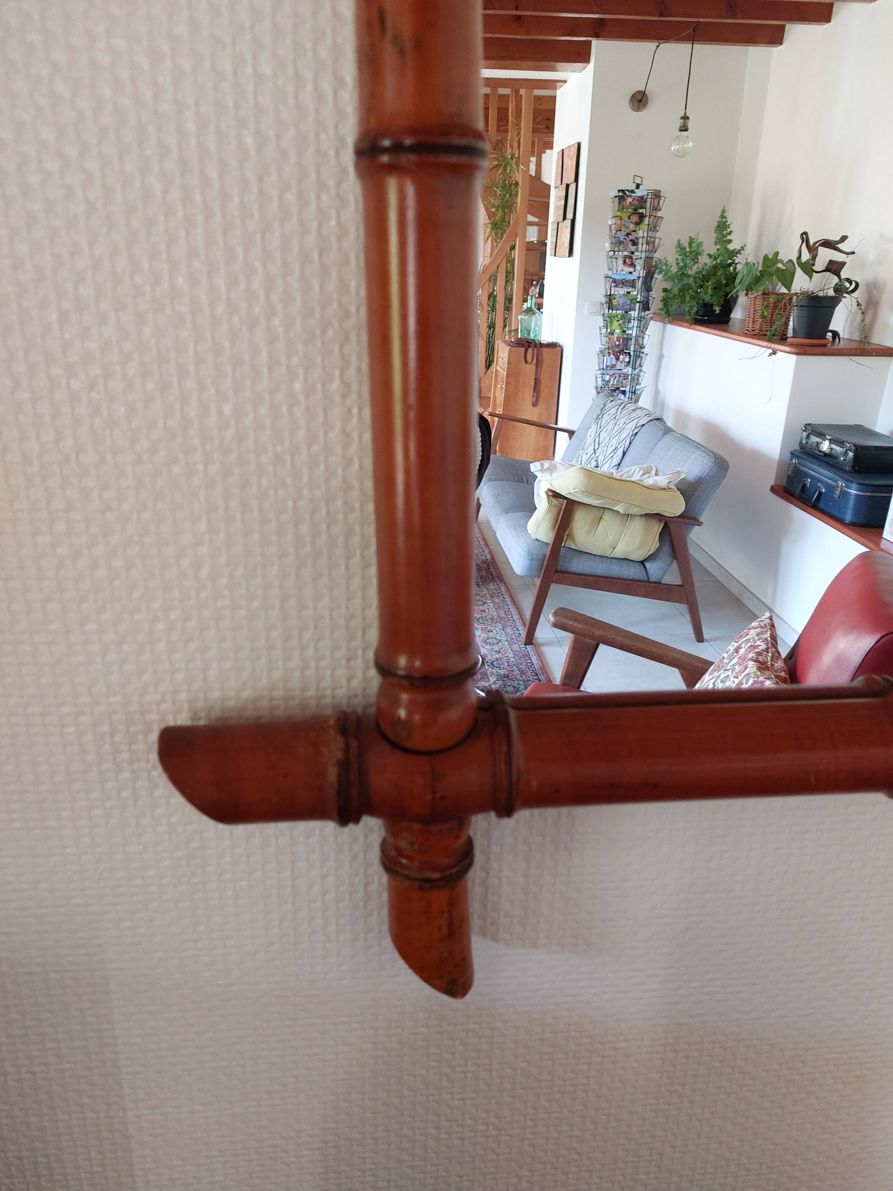 Large vintage bamboo mirror