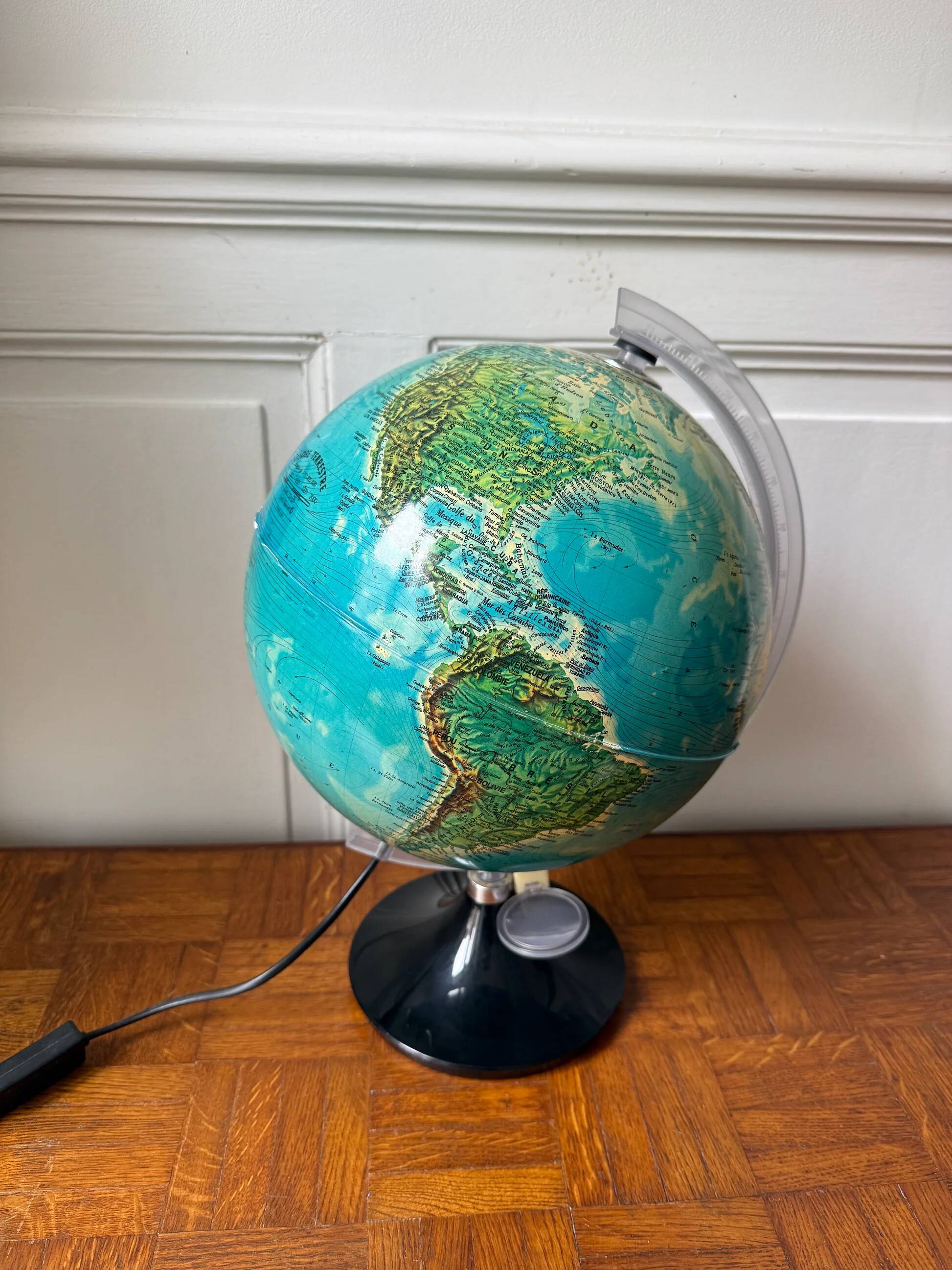 Illuminated terrestrial globe Tecnodidattica – Made in Italy 1970/80