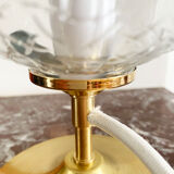 Old glass globe table lamp