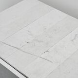 Pair of low buffets in brushed metal, French work, 1970s.