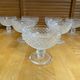 Set of 7 Glass Ice Cream Bowls Diamond Point France Vintage #E076