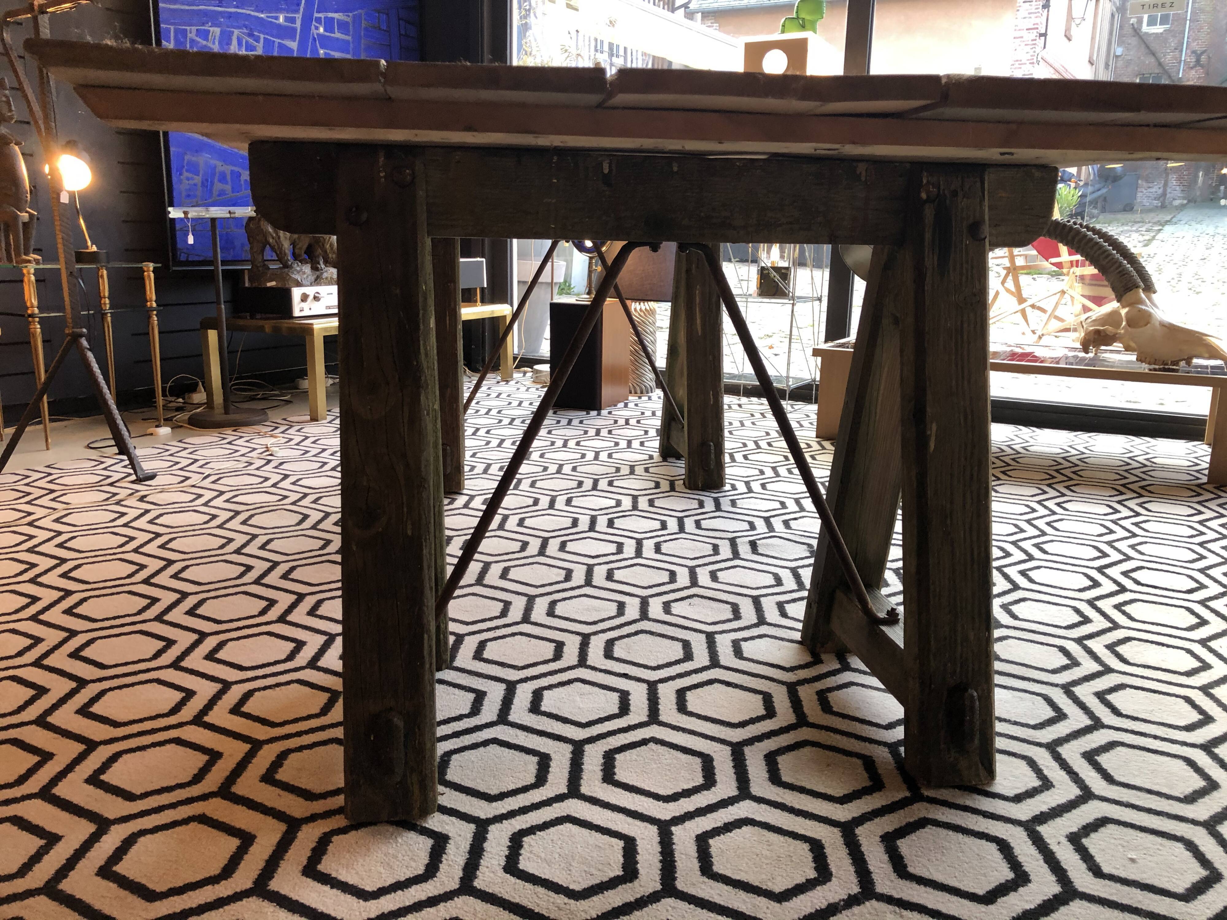 Farm table on trestles