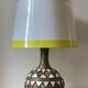 Vintage handcrafted lamp, pottery and silver-plated metal