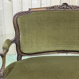 Early 20th century louis XV style bench in walnut