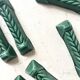 6 green ceramic knife rests, Vallauris 1950