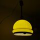 Yellow ribbed glass pull down hanging lamp 1970s