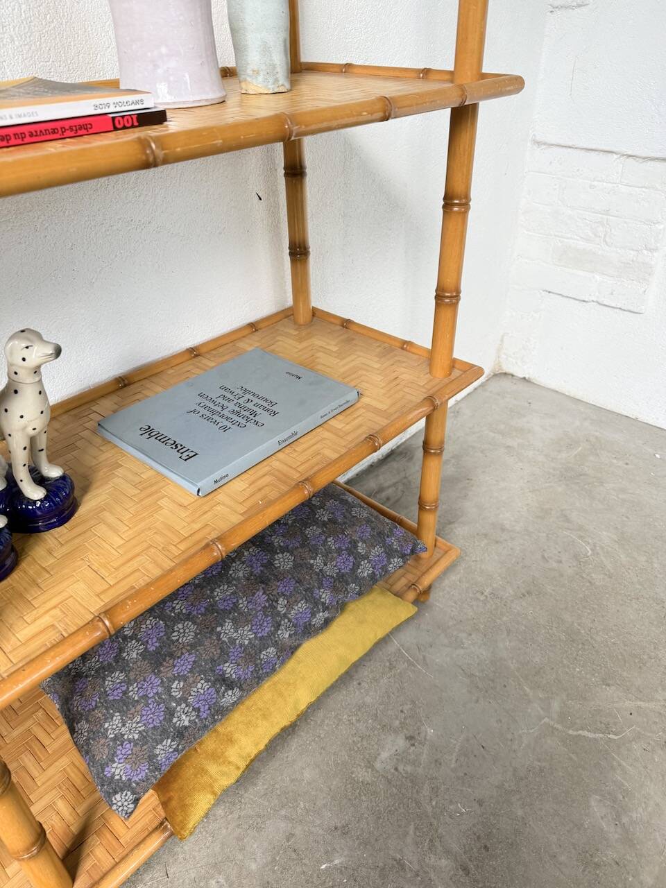 Large rattan shelf 1960