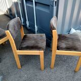 6 chaises ancienne vintage design scandinave pieds compas