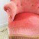 Fauteuil crapaud velour rose